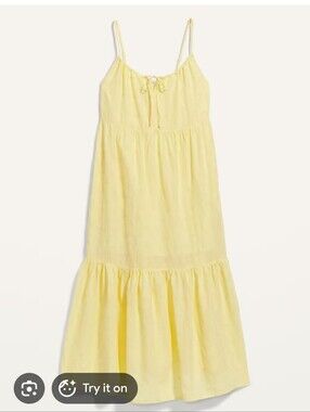 Old Navy Tiered Embroidered Maxi Swing Sundress, Size L
